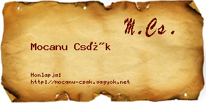 Mocanu Csák névjegykártya